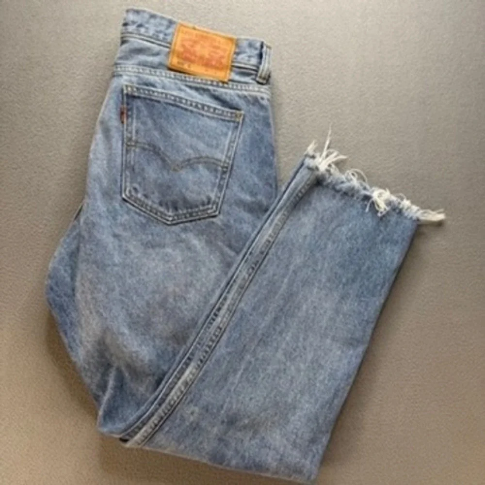 Levi's 505 C‎ Mens W31 Blue Straight Distressed Cut Off Raw Hem Vintage Rocker